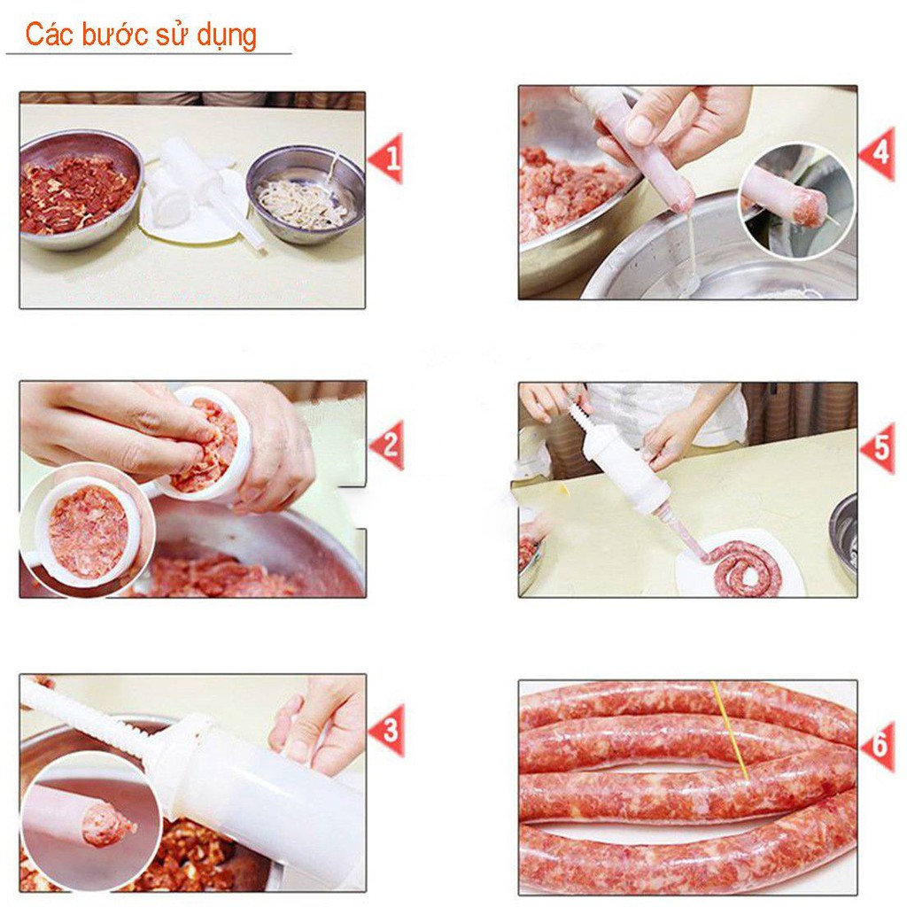 Dụng Cụ Nhồi Xúc Xích Lạp Xưởng ép lòng lòng bằng tay bằng nhựa an toàn