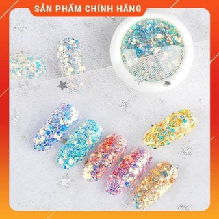 NAIL set trang trí móng tay nhũ vảy cá 9D 8 hũ