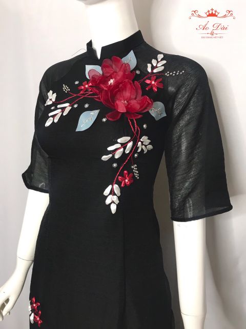 ÁO DÀI 4 TÀ KẾT HOA XANH♦️100% ẢNH THẬT♦️GIÁ TẬN XƯỞNG