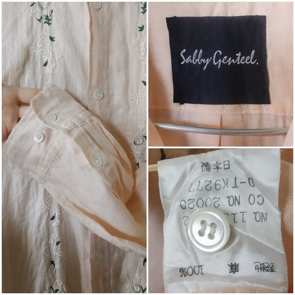 |2hand| Áo sơ mi dáng dài - thêu hoa size M-L