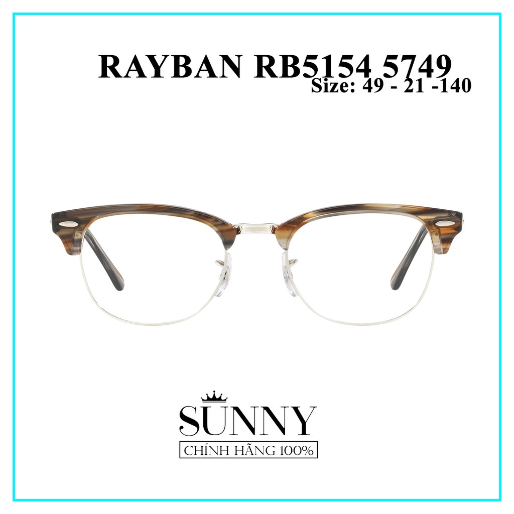 Gọng kính Rayban RB5154-5749 (sp chính hãng có tem thẻ bảo hành toàn quốc), thiết kế dễ đeo bảo vệ mắt
