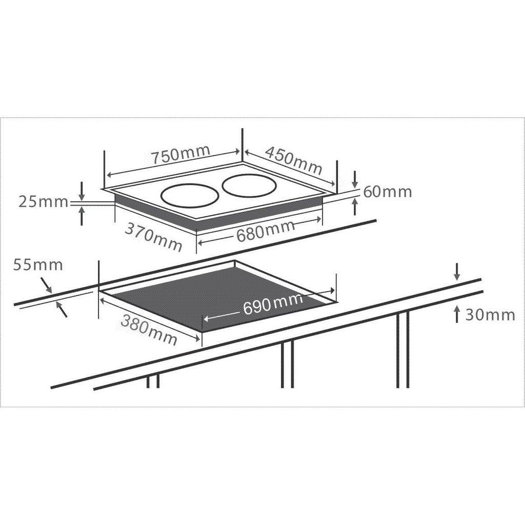 Bếp Từ Đôi Nhập Khẩu Đức CHEFS EH_DIH888P