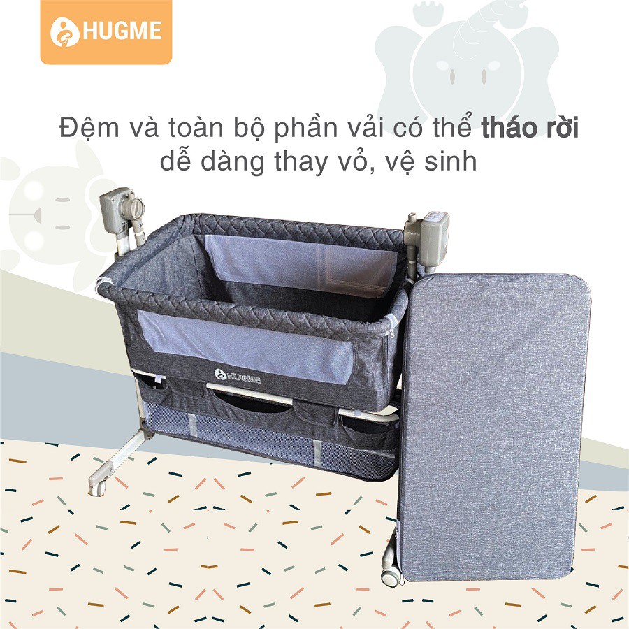 Nôi em bé phát nhạc Hugme MFC 2021 - Hàng chính hãng Bảo Hành 1 năm ( KHÔNG ĐIỆN)