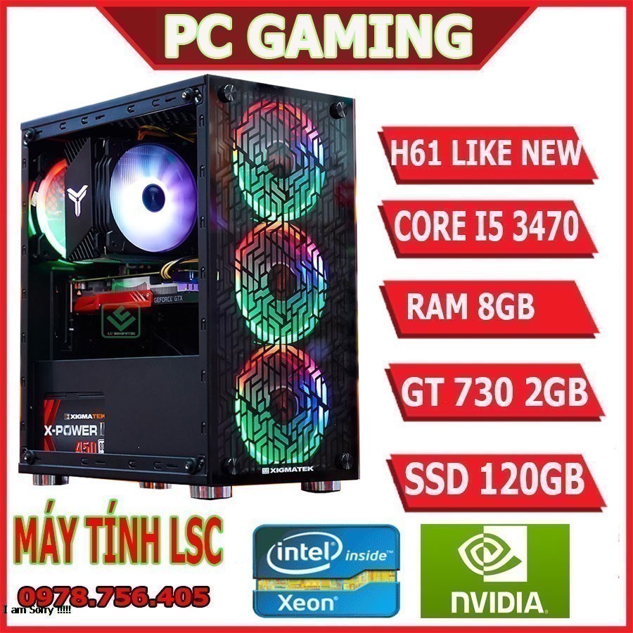 PC GAMING - H61 / I5 3470 / RAM 8GB / VGA GT 730 CHƠI GAME ONLINE