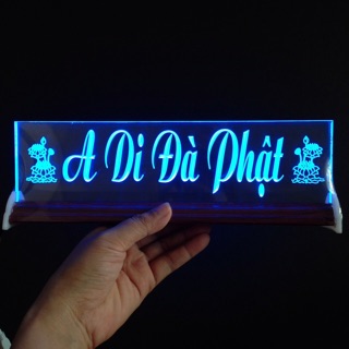 Đèn Led Mica Khắc Chữ A DI ĐÀ PHẬT