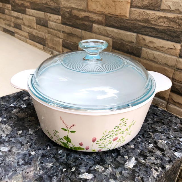 Nồi thuỷ tinh tròn Pháp Corningware P-12-22-PVG 1.25L-2.25L Provence Garden