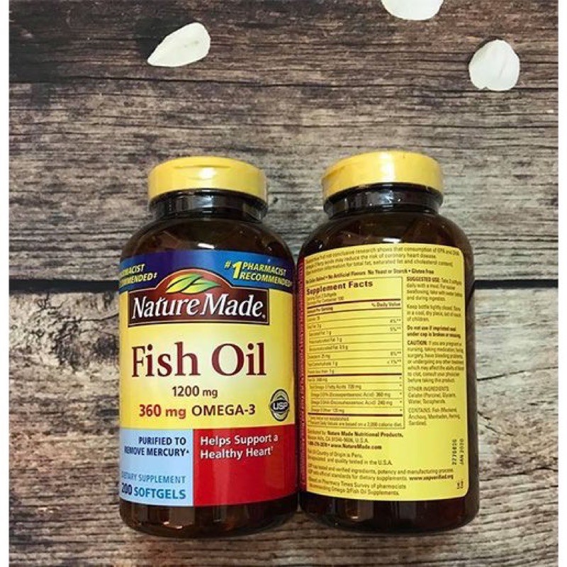 Viên uống dầu cá Nature Made Fish Oil 200 viên