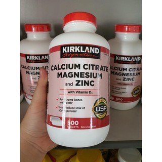 Viên uống Kirkland Calcium Citrate Magnesium and Zinc 500v Mỹ