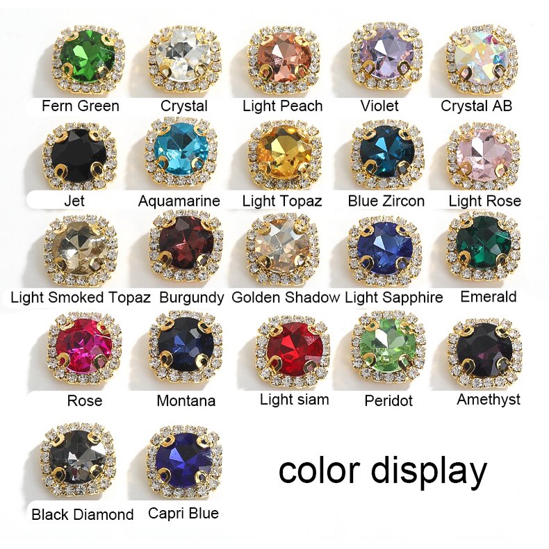 Set 10 / 20 Viên Đá Pha Lê Tròn Hình Hoa 12Mm Dùng Trang Trí Quần Áo DIY