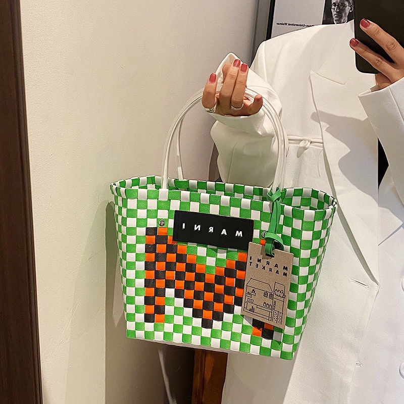 Túi Xách Tote Cỡ Lớn Màu Tương Phản Phong Cách Mới 2022 MARNI
