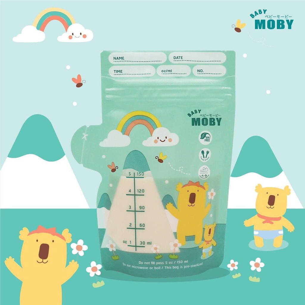 TÚI TRỮ SỮA MOBY BABY 150ML/240ML