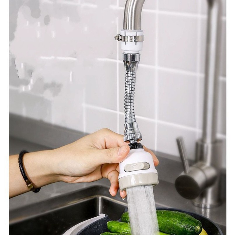 VÒI NƯỚC RỬA BÁT  XOAY 360% INOX TĂNG ÁP 3 CHẾ ĐỘ XẢ)