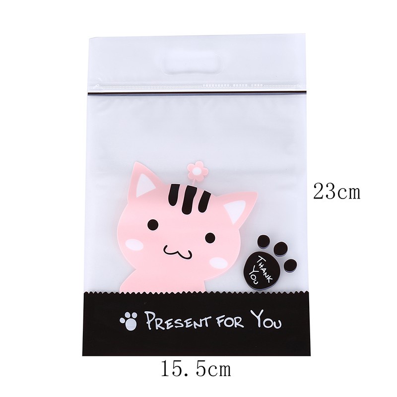 Túi zip mèo hồng thank you (23*15* 7cm)