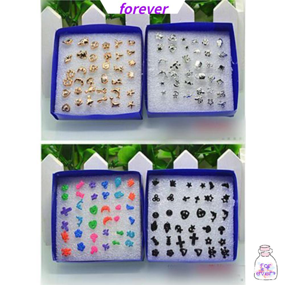 Bộ 18 Cặp Khuyên Tai Nhựa Thời Trang Cho Nữ|Mạ / Nhiều Màu