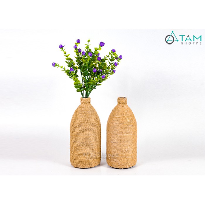 [QUẤN KĨ DÀY ĐẸP] Chai quấn dây dừa Handmade 1 lít