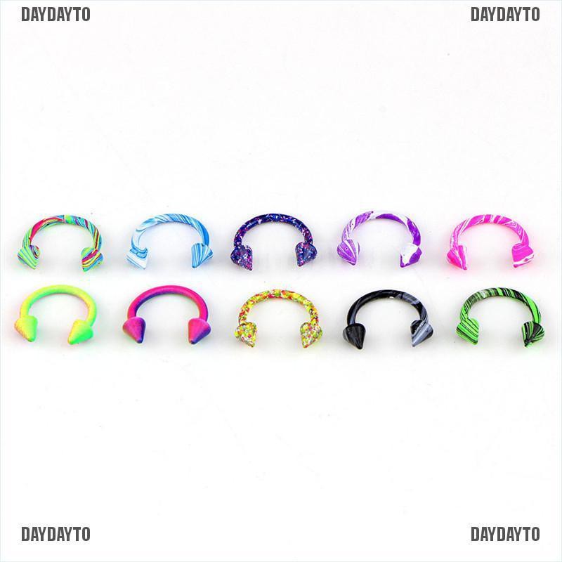 Set 10 Khuyên Mũi / Môi / Tai / Mũi Bằng Thép Không Gỉ