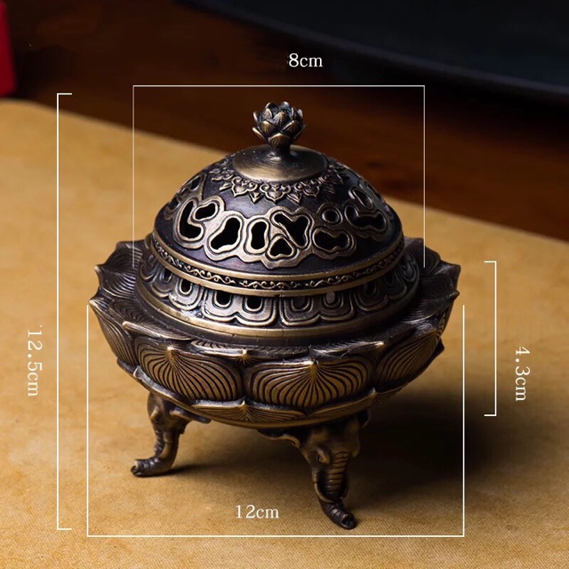 Lư xông đỉnh sen đồng
