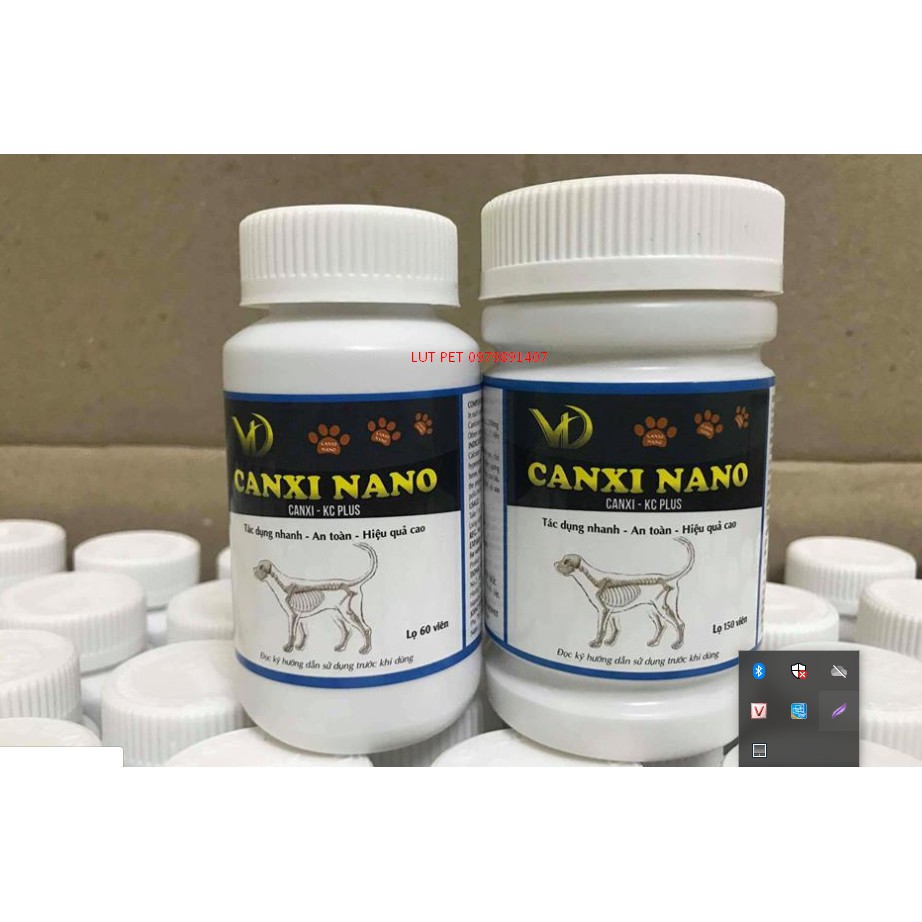 Canxi nano chó mèo cho chó bầu phục hồi bị hạ bàn tai cụp (150viên) - lutpet