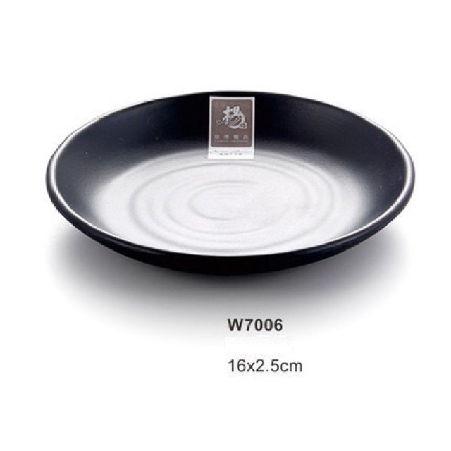Đĩa tròn đen nhựa Melamine cao cấp