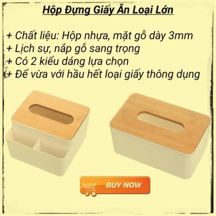 Hộp Đựng Khăn Giấy Nắp Gỗ, Hộp Khăn Giấy Decor Để Bàn Siêu Sang Trọng