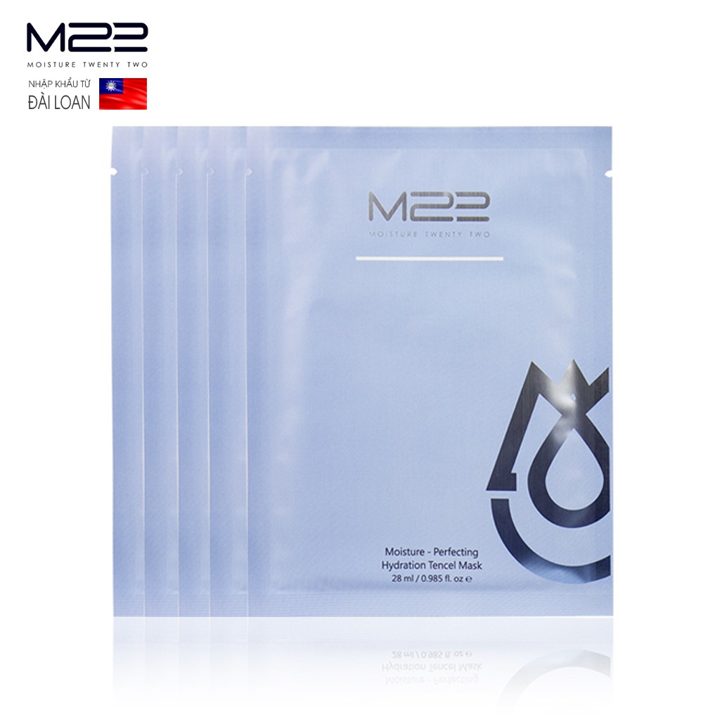 Mặt nạ sợi tencel dưỡng ẩm, phục hồi da M22 Hydration Tencel Mask (Hộp 5 miếng)