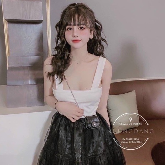 [Mã SKAMFSW175 giảm 10K đơn 50K] Áo thun 2 dây to dáng ôm, Áo kiểu hai dây bản to sexxy co giãn AS004 - NhiNhi Shop