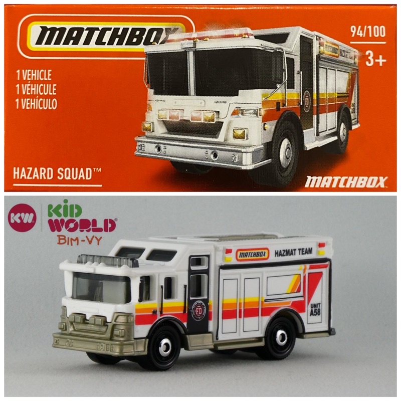 Xe mô hình Matchbox Box Cứu hoả Hazard Squad 94/100.