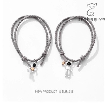 Một Cặp Vòng Tay/Vòng Tay Hình Phi Hành Gia/Phi Hành Gia Sáng Tạo Có Thể Điều Chỉnh Làm Quà Tặng Tình Bạn Cho Cặp Đôi Nam Nữ