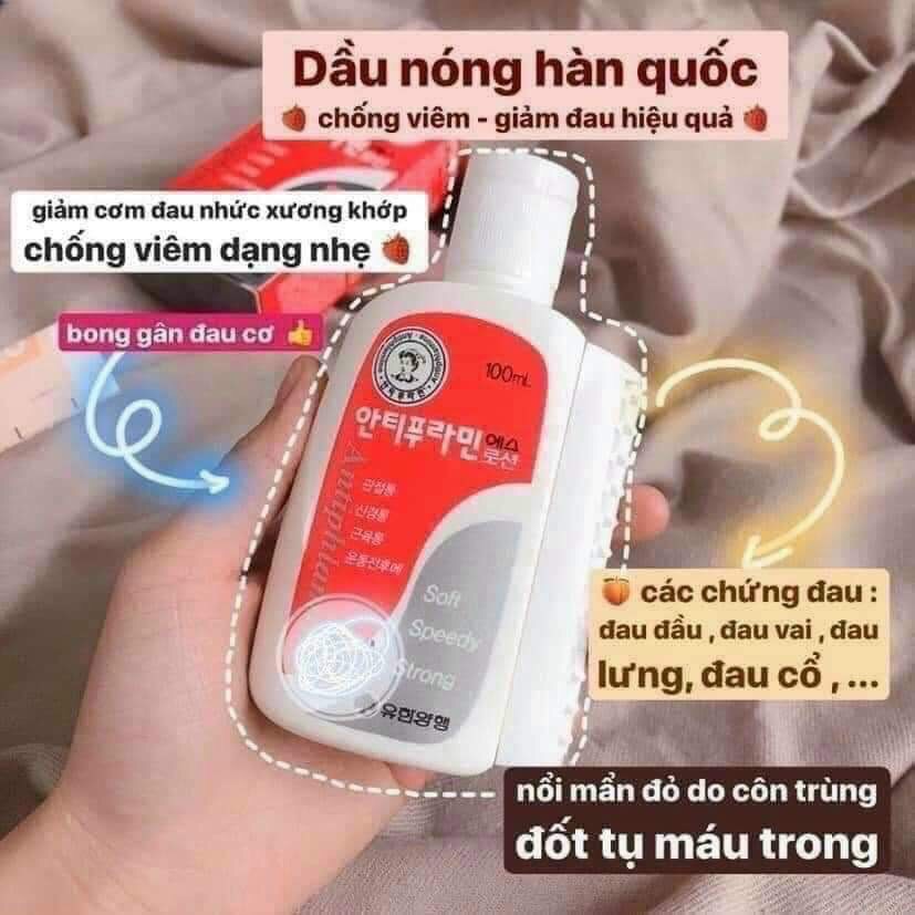 Dầu Nóng Xoa Bóp Massage Antiphlamine Hàn Quốc 100ml Chính Hãng