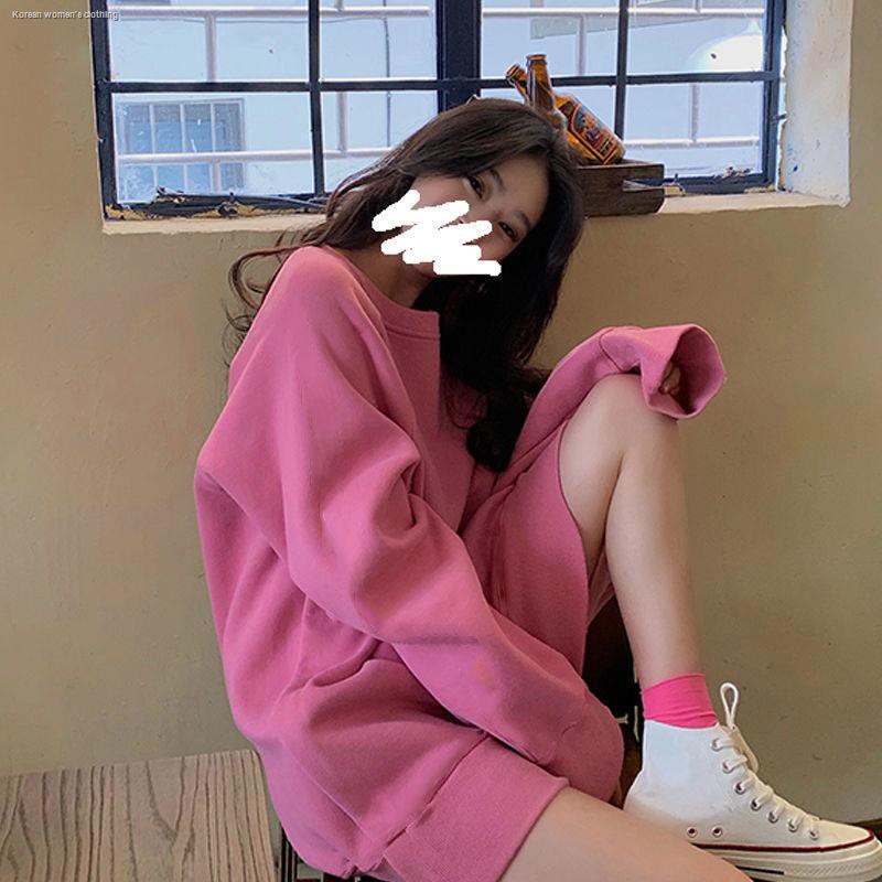 Áo khoác sweatshirt FeiFanXiaoBai dáng rộng kiểu chui đầu phong cách Hàn Quốc