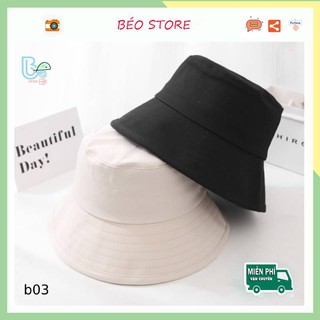 Mũ bucket nam đen vành tròn, nón bucket nữ phong cách thời trang đẹp| Màu Đen, Trắng - B03