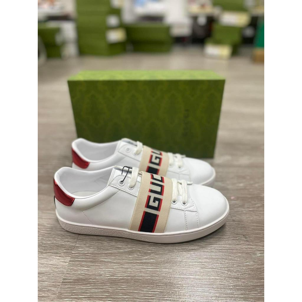 Giày Gucci Love,  Giày Thể Thao Gucci Chun + GC ong vàng rắn thêu Hàng Cao Cấp  Vanil Full Box Xanh