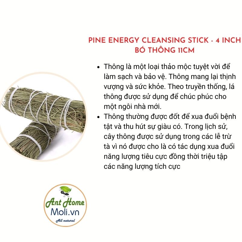 Bó xô thơm lá thông thanh tẩy và thu hút tài lộc Song An eco (Pine smudge)