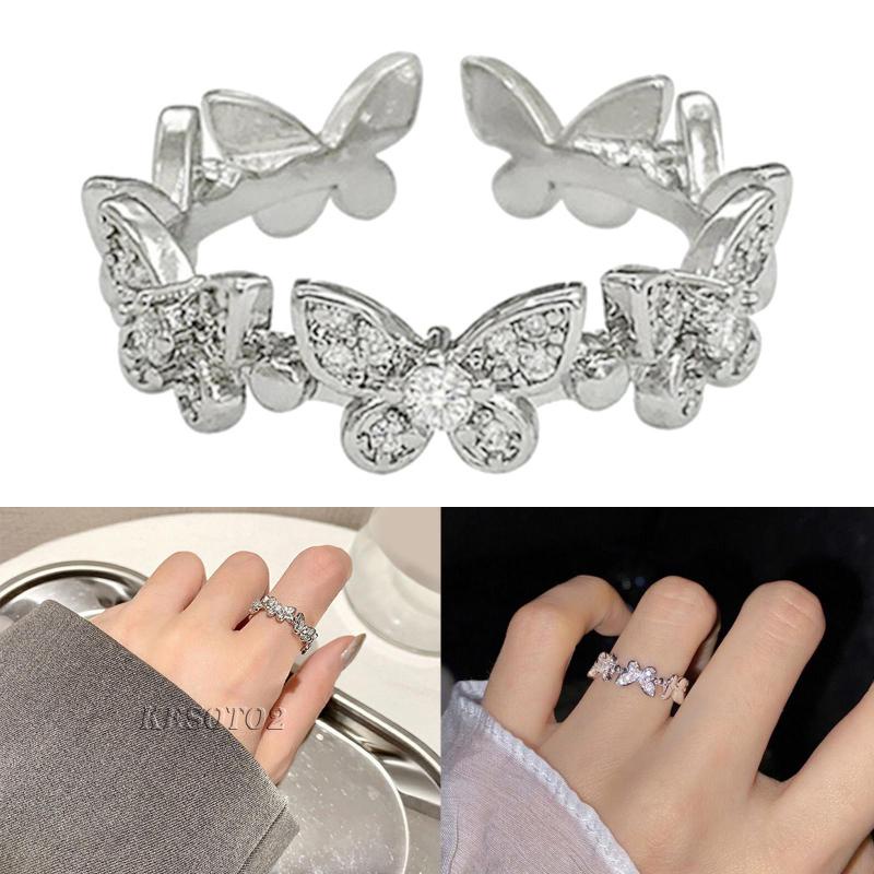 Nhẫn hở hình bướm chuyển động được thời trang