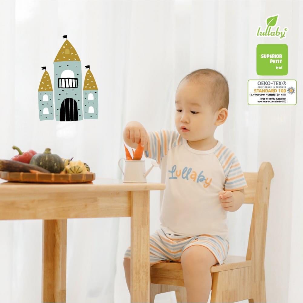 [CHÍNH HÃNG]Bộ cộc tay raglan bé trai chất petit mềm mát an toàn cho bé NH602B Lullaby chính hãng