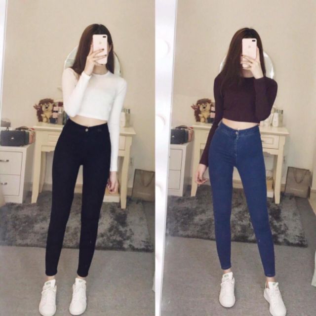 Quần jean trơn ôm body