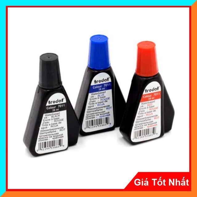 Mực Dấu Trodat Chính Hãng 7011 28ml - Mực Đổ Con Dấu, Chống Nước Siêu Bền, Nhanh Khô Tiện Dụng, Không Mờ