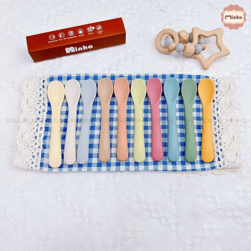 Thìa silicone, muỗng ăn dặm cho bé 5m+