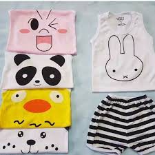 Bộ ba lỗ cotton 2 chiều mát mẻ cho bé trai và bé gái 4-15kg họa tiết cảm xúc ngộ nghĩnh