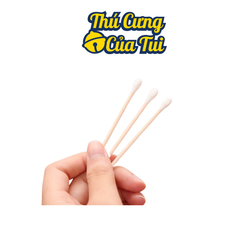 Tăm Bông Vệ Sinh Tai Mắt Cho Thú Cưng Chó Mèo 100 Que - Thú Cưng Của Tui