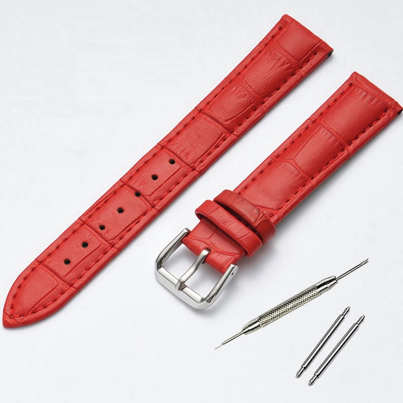 13 14 16 18 20 mm Genuine leather watchband watch belt strap wristwatches band female red white black