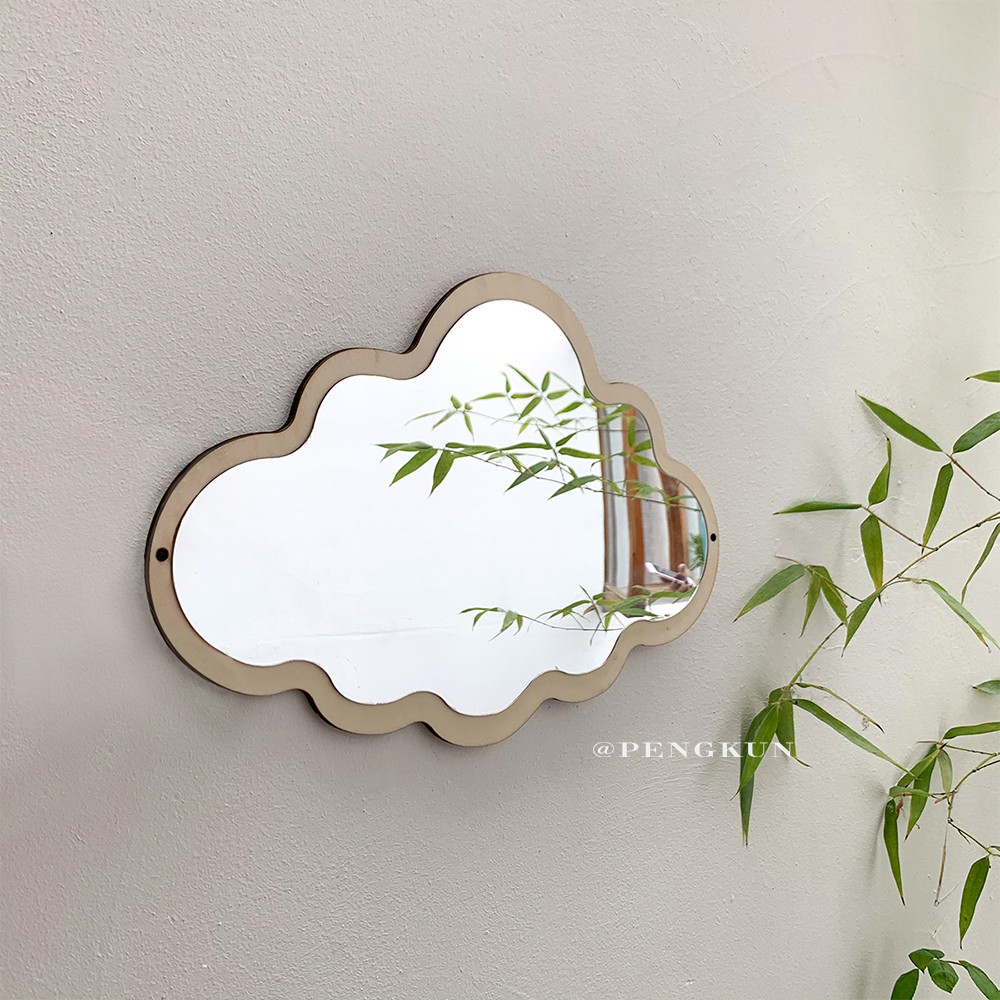 Gương Dán Tường Bằng acrylic Hình Đám Mây Dễ Thương Dùng Trang Trí