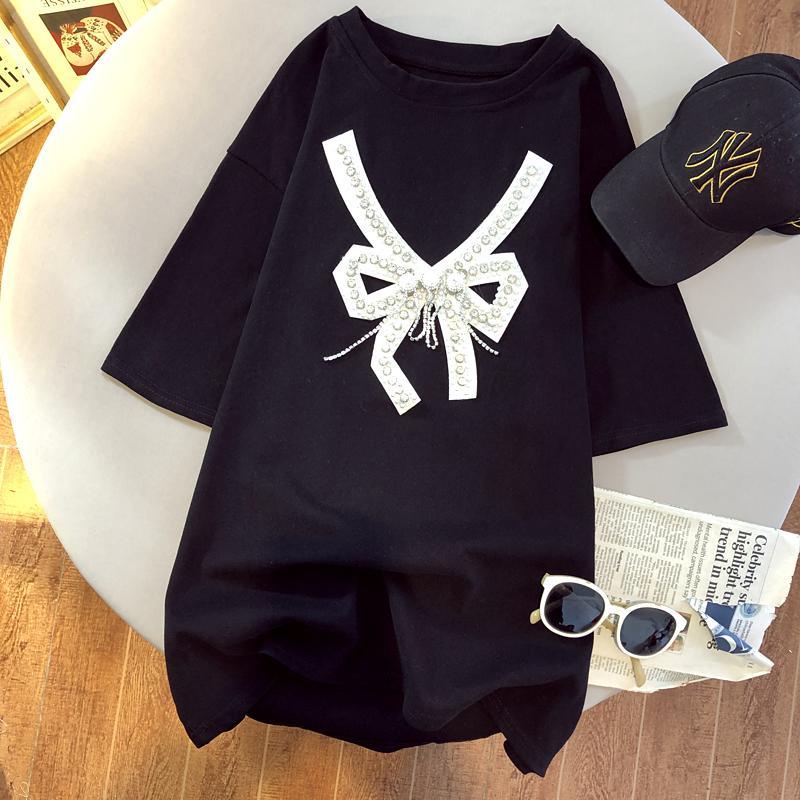 Áo thun ngắn tay thắt nơ đơn giản cho nữ 150kg