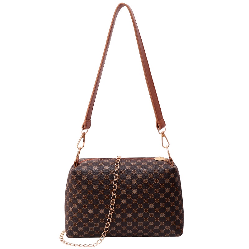 Túi Xách Đeo Vai Hình Gối Phối Dây Xích Thời Trang Dành Cho Nữ