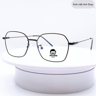 Gọng kính kim loại vuông 5256 nhận cắt cận viễn loạn