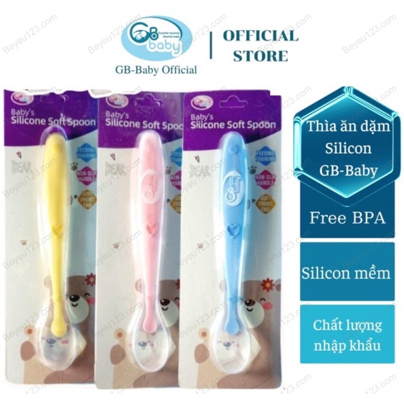 Thìa ăn dặm silicone mềm cho bé GB BABY (Công nghệ Hàn Quốc)