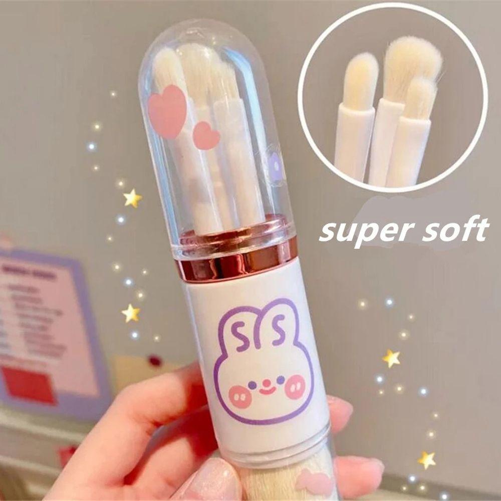 OCEANMAP Cọ Trang Điểm 4 Trong 1 Họa Tiết Hoạt Hình Dễ Thương Cho Nữ