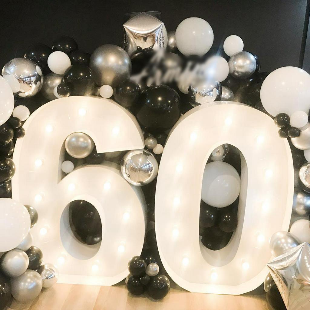 Khung Gắn Bong Bóng Đèn LED Kiểu Mosaic Số 21st 30th 40th 60th Trang Trí Tiệc Sinh Nhật / Đám Cưới