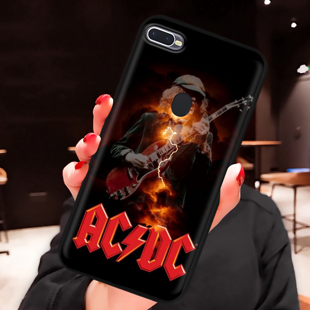 Ốp điện thoại mềm hình nhóm nhạc rock ACDC cá tính cho OPPO Realme 3 5 Q Reno 2 10X Z A5 A9 Pro 2020