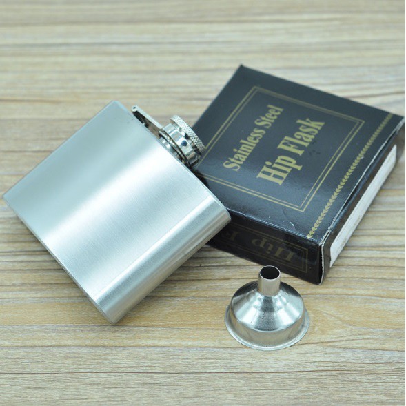 Bình hip flask đựng rượu inox bỏ túi 4oz siêu nhỏ gọn, dung tích 120ml